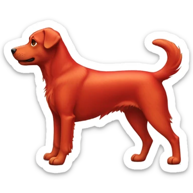 Bright Scarlet red dog standing side view sticker