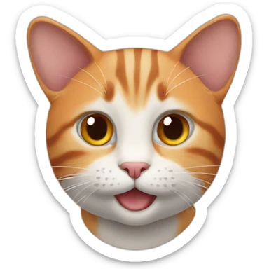 cat orange happy sticker
