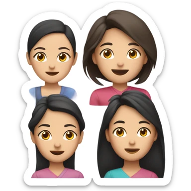 3 sisters and 1 mom asiat sticker
