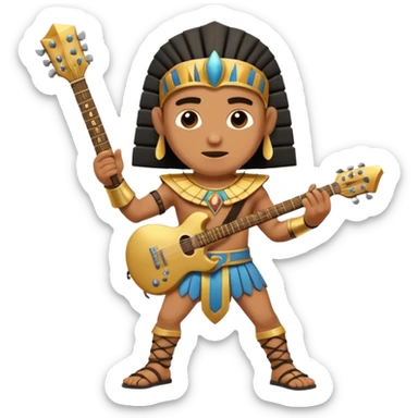pharaoh gladiator play rock guitar sticker