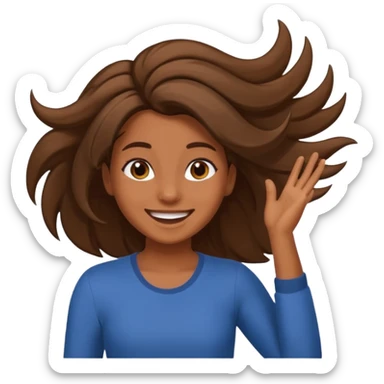 brown skin girl flipping her hair to the side  sticker