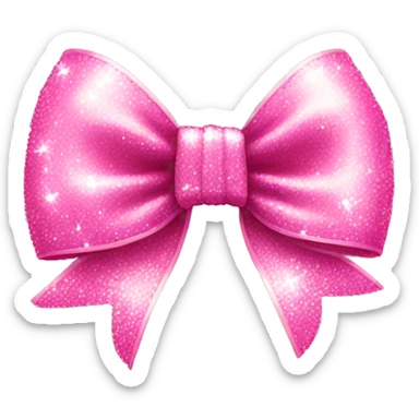 Pink sparkling bow sticker