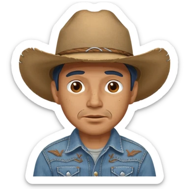 a face cowboy sticker