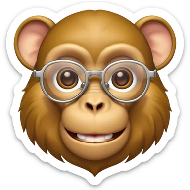 Monkey with golden pendant in glasses  sticker