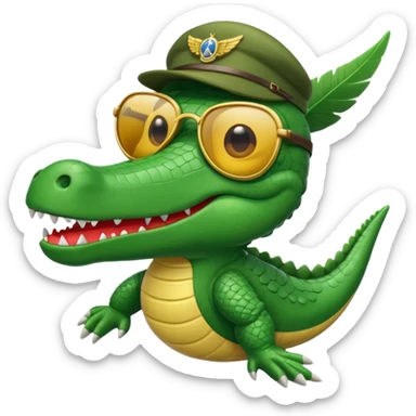 Cocodrilo con alas de avión  sticker