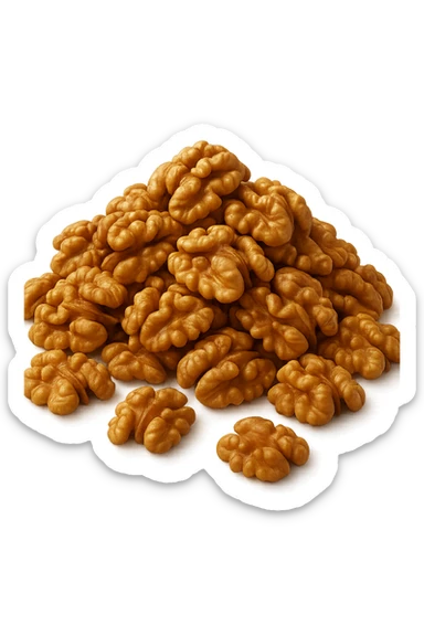 montagna di noci sbucciate, iperrealistici 4k sticker