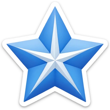 11 corner blue star with white tick on it sticker