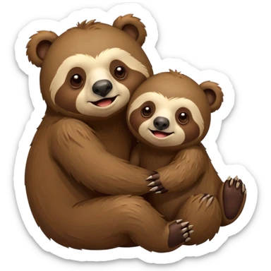 Bear and a sloth sticker