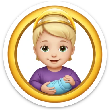 baby with halo sticker