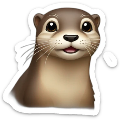 Loutre avec une noisette sticker