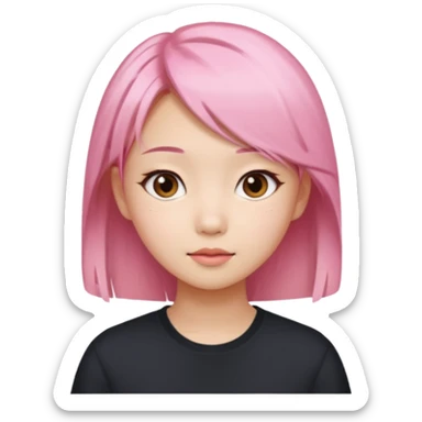An Asian girl with pink-blonde hair sticker