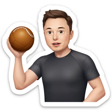 Elon Musk throwing a ball straight up sticker