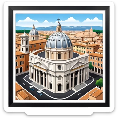 saint peter's church rome no frame, aereal view from up sticker
