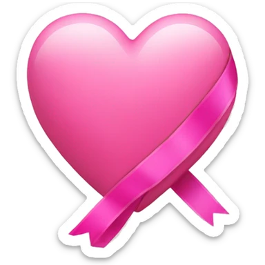 pink heart with ribbon sticker