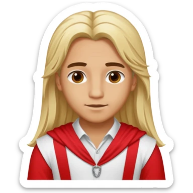Adonis, Desire God from Rome Mythology with long blonde hair, red and white outfit, sticker