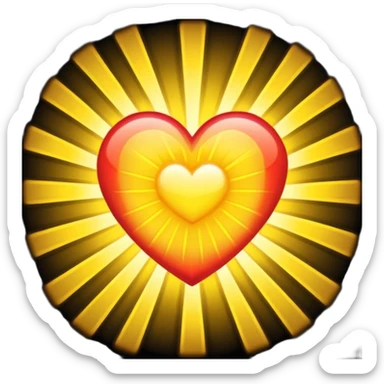 heart with sunbeams radiating from it sticker