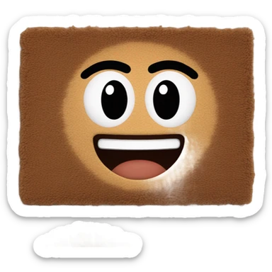 rectangle brown fuzzy mat that has Incredible written on it sticker