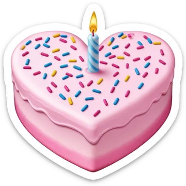 Heart shaped birthday cake sticker