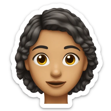 Mulher cabelos longos pretos, pele clara, olhos castanhos avermelhados sticker