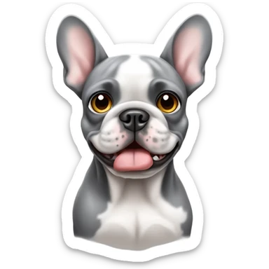 Merle French bulldog with half gray face sticker