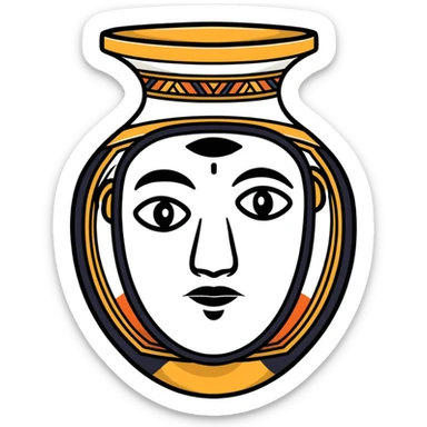 Moche ceramic portrait vessel sticker