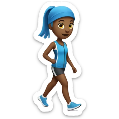 Girl taking a walk motivated in a sport outfit sticker