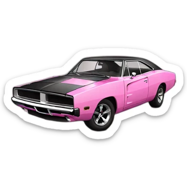 dodge-charger-pink black 4 door sticker