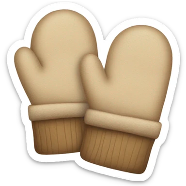 Beige mittens sticker
