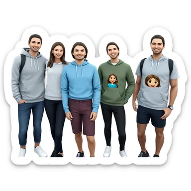 smiling girl among friends outside sticker