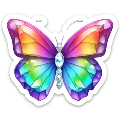 Rainbow-Diamond-Gem-Butterfly-Crystal-Fly sticker