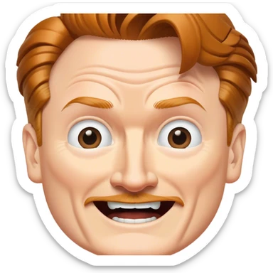 excited conan o'brien face sticker