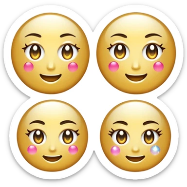 sparkling wink and blink symbols, no face sticker