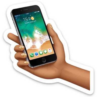 hand putting a phone aside with sparkles sticker