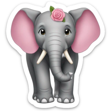 Éléphant rose avec des ailes sticker