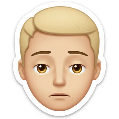 raising both eyebrows in incomprehension but not upset still, closing eyes and a slight smile sticker