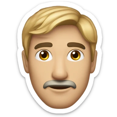 Hombre de 30 años guapo de ojos azulez cabello castaño, tiene tatuajes en un brazo sticker