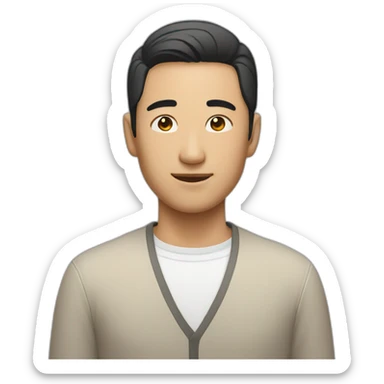 asian man looking great and trustful sticker