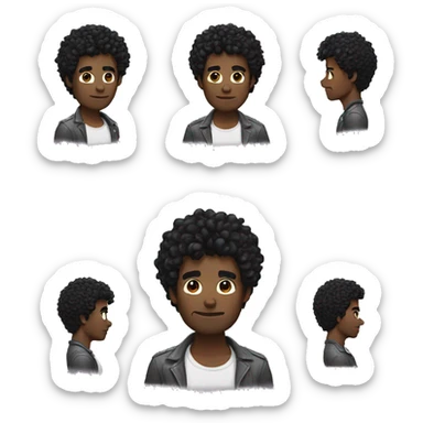 gay man named luca with bad black shaggy hair sticker