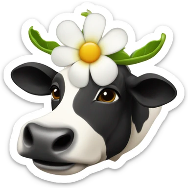 Vaca con flores y jugó  sticker