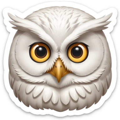 white olw, tilt head sticker