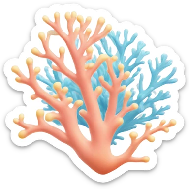 Pastel color sea coral sticker
