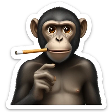 Monkey with cigarette  sticker