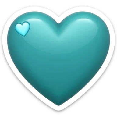 Corazón turquesas oscuro, más oscuro tirando a. Verde  sticker