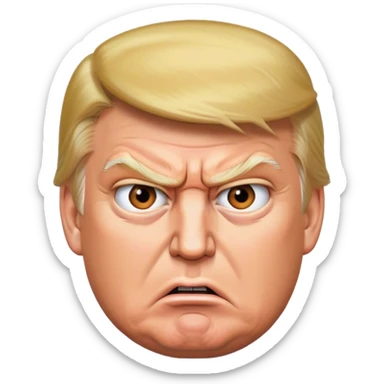 trump angry photorealistic sticker