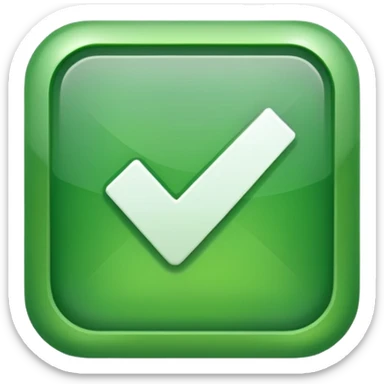 check mark button green square (ios style) sticker