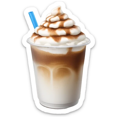 Iced coffee with cinnamon powder on whipped cream sticker