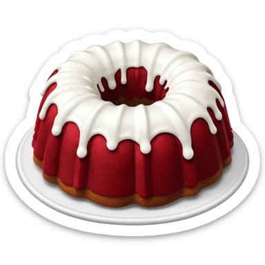 Bundt full red cake and white frosting  sticker