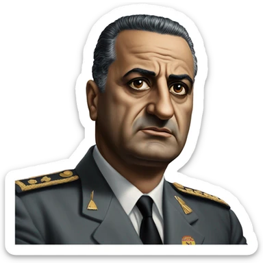 Gamal Abdel Nasser photorealistic sad sticker