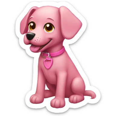 Pink dog sticker
