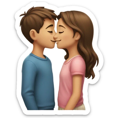 a boy and a girl kissing  sticker